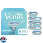 Gillette Venus Smooth Womens Razor Blade Refills, 8 Count, Lubracated to Prot