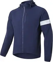 [ARSUXEO] Commuter Cycling Jackets for Men Running Jacket with Hood Windproof Water Repellent Windbreaker Bike Gear