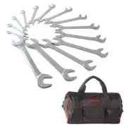 Sunex 9914 14 Piece Metric Fully Polished Angle Head Wrench Set With Tool Bag