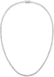 Gemsme 18K White/Yellow Gold Plated 3.0Mm round Cubic Zirconia Classic Tennis Ne