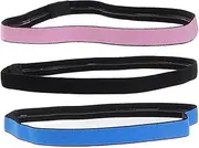 BESPORTBLE 3pcs Thin Elastic Sports Headbands for Men and Women Nonslip Sweat Absorbing Workout Headbands Stretchy Running Fitness Headband=