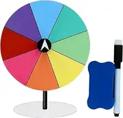 Folpus Roulette Wheel Prize Turntable Portable Erasable with Erasable Pen Eraser for Birthday Shops Wedding Classroom Supermarkets, Round Base