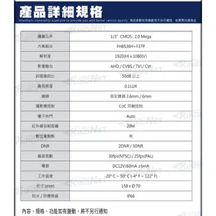 監視器 1080P 台灣製 AHD TVI CVI 類比 陣列燈紅外線攝影機 防水室外