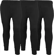 [orbiz] Pack of 3 Mens Thermal Underwear Trousers Long Johns Base Layer Extreme Hot Brushed Inside Ultra Soft Trousers Leggings Pants