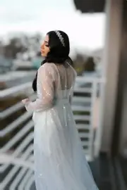 Amore Collective Luxury Sequins Bridal Robe Medium