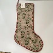 Nicole Miller Christmas Stocking 8” x 22”. NEW WITH TAGS! Red Stitching