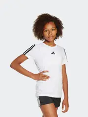 adidas White Training Essentials 3-Stripes T-Shirt Kids (E43697) | $30