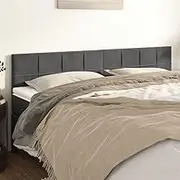 Bed Headboard Set of 2, Beds Head Frame Headboards 2 pcs Dark Grey 100x5x78/88 cm Velvet