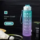 900ML Water Sports Bottle Straw Cup Motivational Drink Flask With Time Markings
