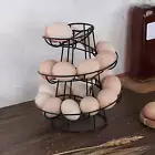 Spiral Egg Rack Egg Storage Shelf Creative for Kitchen Countertop (Black)