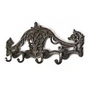 Cast Iron Antique Silver Hanger 39cm with 4 Hooks