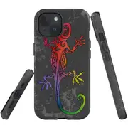 For iPhone 15 Case, Shielding Cover, Colorful Lizard
