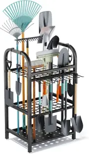 Garden Tool Organizer for Garage, Storage Rack for Garage Organization, Shed, Up
