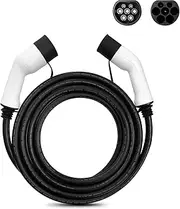 Portable EV Charging Cable 32A 22KW 3 Phase Electric Car Charger 3.5KW 16A 1 Phase EVSE Kit EV Cable Type 2 to Type 2 IEC62196-2(11KW 16A 3 Phase)
