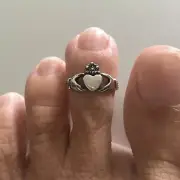 Sterling Silver Claddagh Toe Ring, Irish Silver Rings, Heart Ring