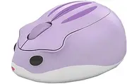 2.4GHz Wireless Cute Hamster Shape Less Noice Portable Mobile Optical 1200DPI USB Mice Cordless Mouse for PC Laptop Computer Notebook MacBook Kids Girl Gift (Purple)