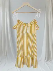 Asos Maternity Sz 8 Marigold Striped Ruffle Sundress