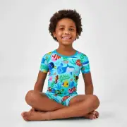 Little Sleepies Disney Finding Nemo Nemo’s Reef SS + Shorts PJ Set Size 7/8