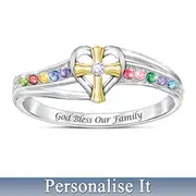 My Blessed Family Personalised Birthstone & Diamond Ring