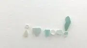 Natural Letter Heart Shaped “i❤️You!” aqua beach blue sea glass pebble art word