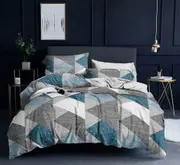 Artistic Quilt/Doona/Duvet Cover Set (Super King Size) M402 Grey Blue