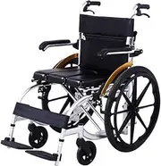 Wheelchairs Folding Lightweight with Commode Pan Elderly Mobility Padded Chair, Folding Mobility Scooters with Foldable Backrest