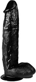 12" Realistic Dildo for Beginners with Strong Suction Cup Lifelike Silicone Dildo for G-Spot Stimulation Female Masturbating Dildos Vaginal Thrusting Adult Sex Toys for Women Couples，Black