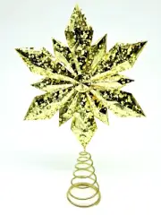 Home Accents Gold Snowflake Star Christmas Tree Topper Acrylic 13" H