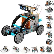 Stem 13 In 1 Education Solar Robot Toys 190 Pieces DIY Building Science-Black
