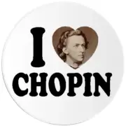I Love Chopin - 100 Pack Circle Stickers 3 Inch - Frederic Classical Composer