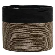 Goodpick Woven Rope Storage Basket, 15.8x15.8x13.8 Inch (Pack of 1), Black