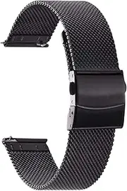 [Generic] Stainless Steel Mesh Watch Band For Mens Women Quick Release Loop Mesh Watch Straps Replacement Wristband