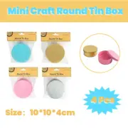 4 Pcs Candle Coin Keyrings Storage Container Mini Craft Round Tin Box Container