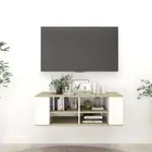 NNEVL Wall-Mounted TV Cabinet White&Sonoma Oak 102x35x35cm Chipboard
