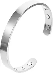 PERSELOSO 1Pc Silver Magnetic Therapy Bracelet Stylish Electroplating Bangle for Energy Balance Relaxation for Long Hours at Computer High Pressure Situations Therapy Jewelry