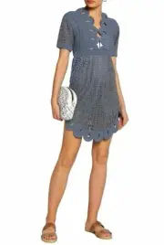 NWT Alice McCall Everybody Knows Knit Blue Midi Dress Crochet 6