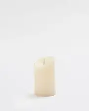[Dusk] Premium Flickering Flameless Pillar Candle White Medium