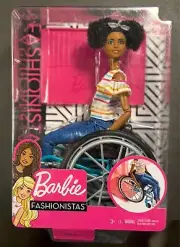 2018 AA Mattel Barbie Fashionista Doll #133 Made to Move, Wheelchair NIB