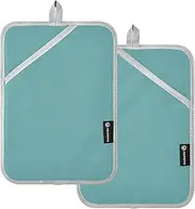Cadet Blue Pot Holder, Hot Pot Holders for Kitchen Silver Plated Quilted, Great for Cooking Baking BBQ
