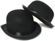 [IYWISH] Black Bowler Derby Hat Bolivian Costume Victorian Hats for Adults Children Fedora Bucket Caps Fedora Flat Top Hat Wide Brim Church Derby Cap Bowler Hat Party Cosplay Funny Dress Up Halloween Prop