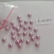 95pcs 6mm Purple Cabochons Flatback Pearl Beads Half Round AUS Free Postage RB