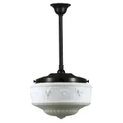 Senator Opal Matt 14&quot; Shade w 3/4&quot; x 1/2m Black Rod Pendant