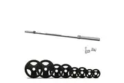 100kg Pro Olympic Barbell & Weight Set with Clips