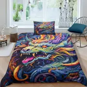 Printing Dragon Bed Linen,Chinese Style Bedding Single With Zip And