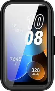 MOTONG Compatible with Huawei Band 10 Case Cover - Full Coverage TPU Protective Case Cover Compatible with Huawei Band 10/9/8(TPU Black)