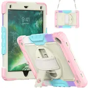 MCC Shockproof iPad 9.7" 2018 6th Gen Strap Rugged Colourful Tough Case Cover Apple iPad6 [Colourful+Pink]