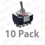 10 PACK - 4PDT C/OFF (ON/OFF/ON) HEAVY DUTY TOGGLE SWITCH 15A-125V # ST99-10PK