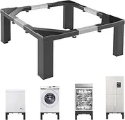LYUND Heavy-Duty All Steel Universal Laundry Pedestal 12" Height , Full size Washing Machine Stand Adjustable Dryer Stand , Suitable for all Washer and Dryer Pedestal（Black）