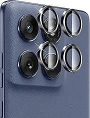 QULLOO Camera Screen Protector for Motorola Moto Edge 60 Fusion for Tempered Glass, Camera Protection 9H Hardness Lens Tempered Glass Film, Individual Metal Ring, Ultra Clear Camera Protection, 1 Set