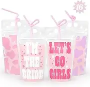 xo, Fetti Bachelorette Party Decorations Last Rodeo Drink Pouches - 16 ct | Bach Party Cups, Nashville Bridal Shower, Let's Go Girls Gift, Cowgirl Bride Bridesmaid Favors